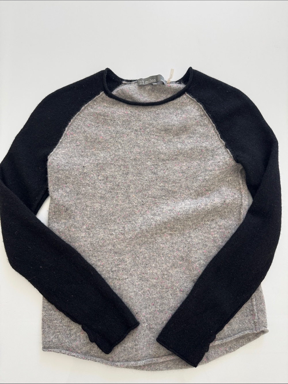 27 Miles Two-Tone Crewneck Sweater - Gray & Black